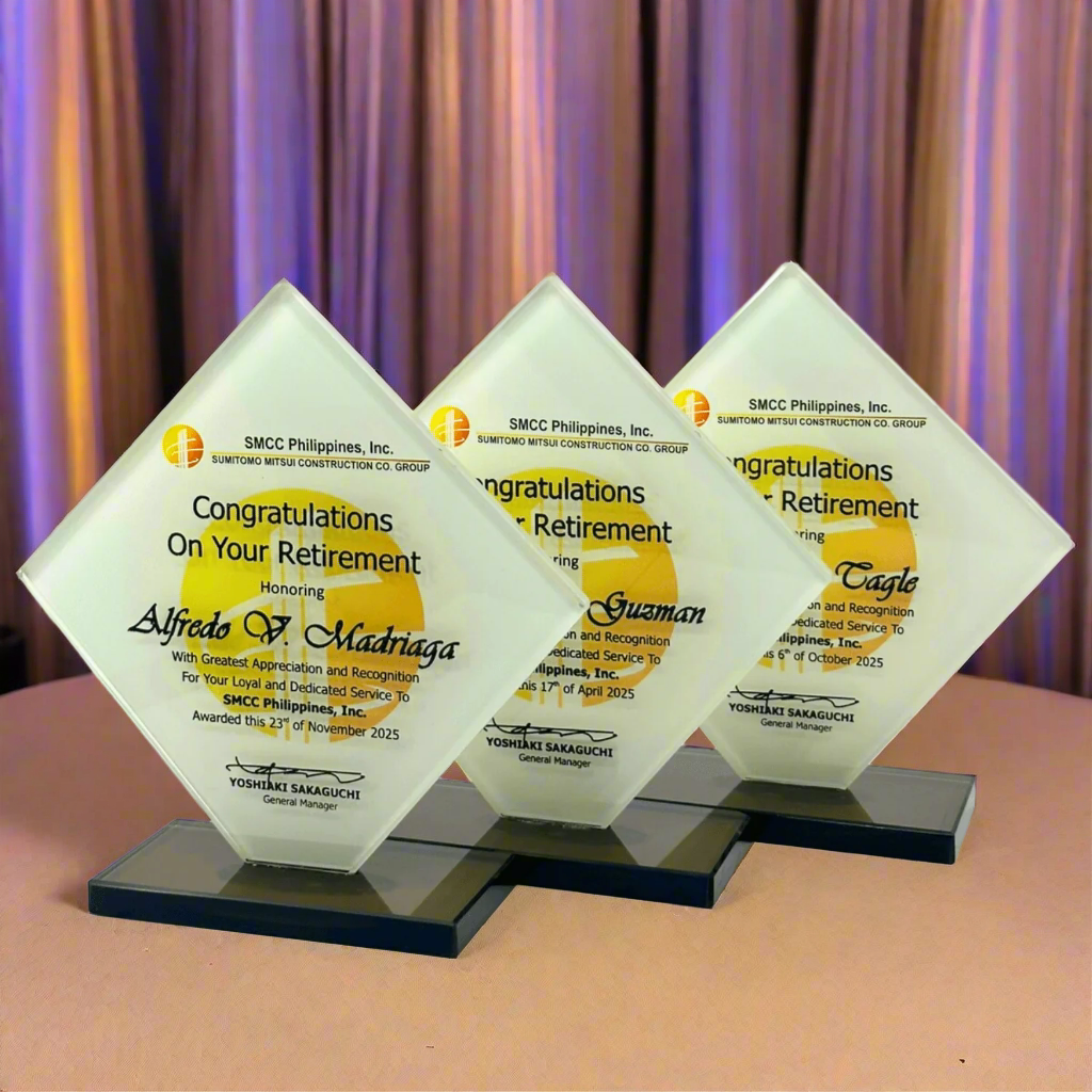 Rush Order Glass Plaque Awards - RA018
