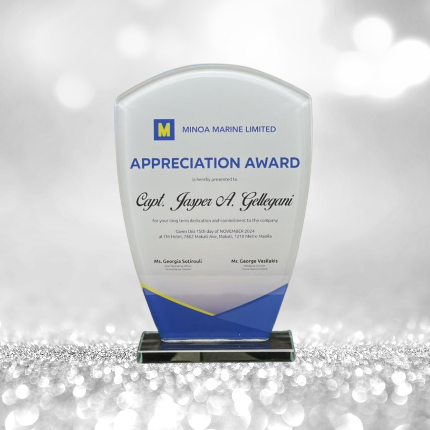 Rush Order Glass Plaque Awards - RA019