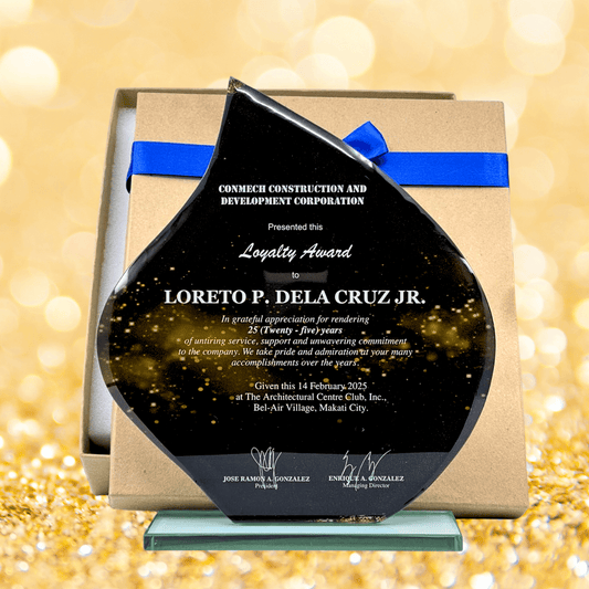 Rush Order Glass Plaque Awards - RA020 *NEW DESIGN*