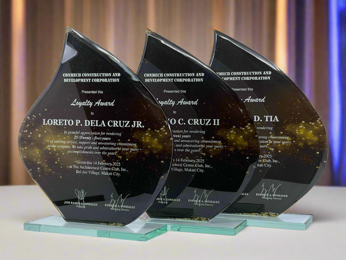 Rush Order Glass Plaque Awards - RA020 *NEW DESIGN*