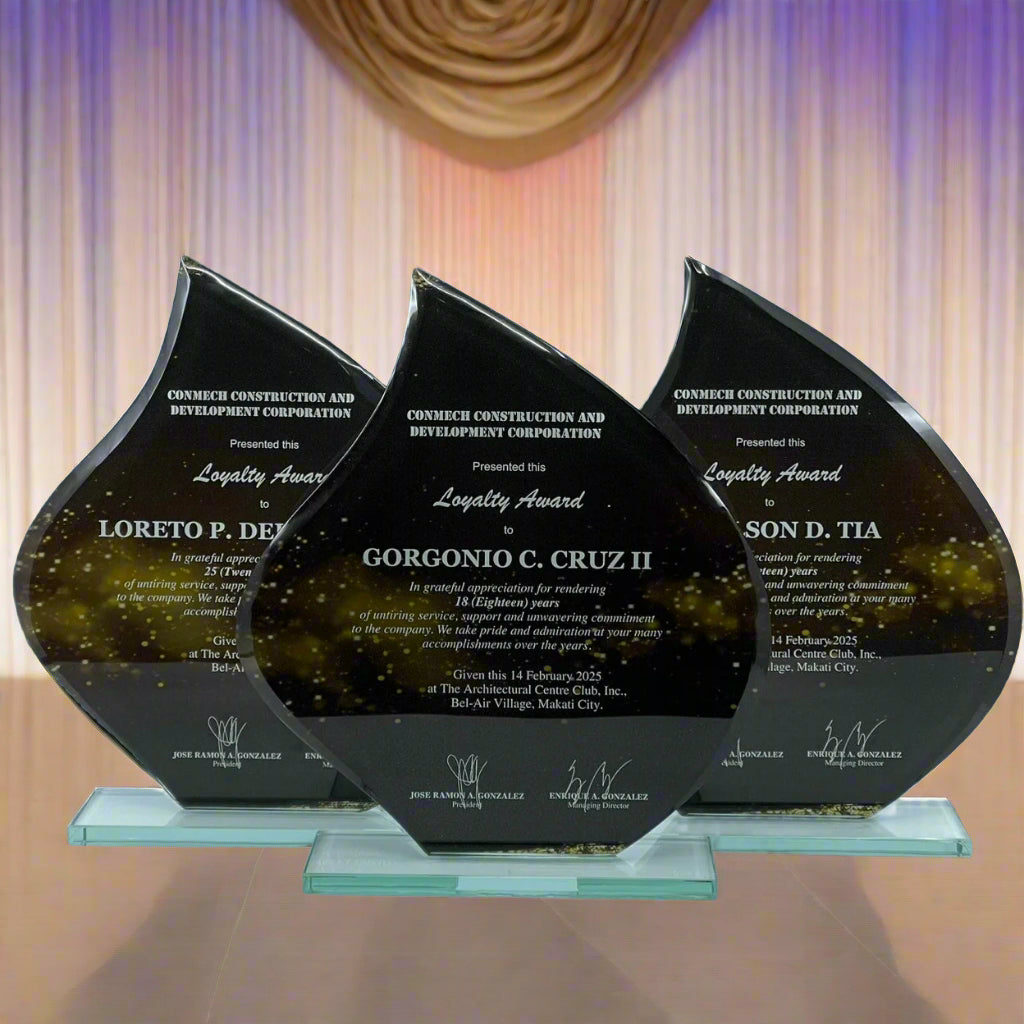 Rush Order Glass Plaque Awards - RA020 *NEW DESIGN*