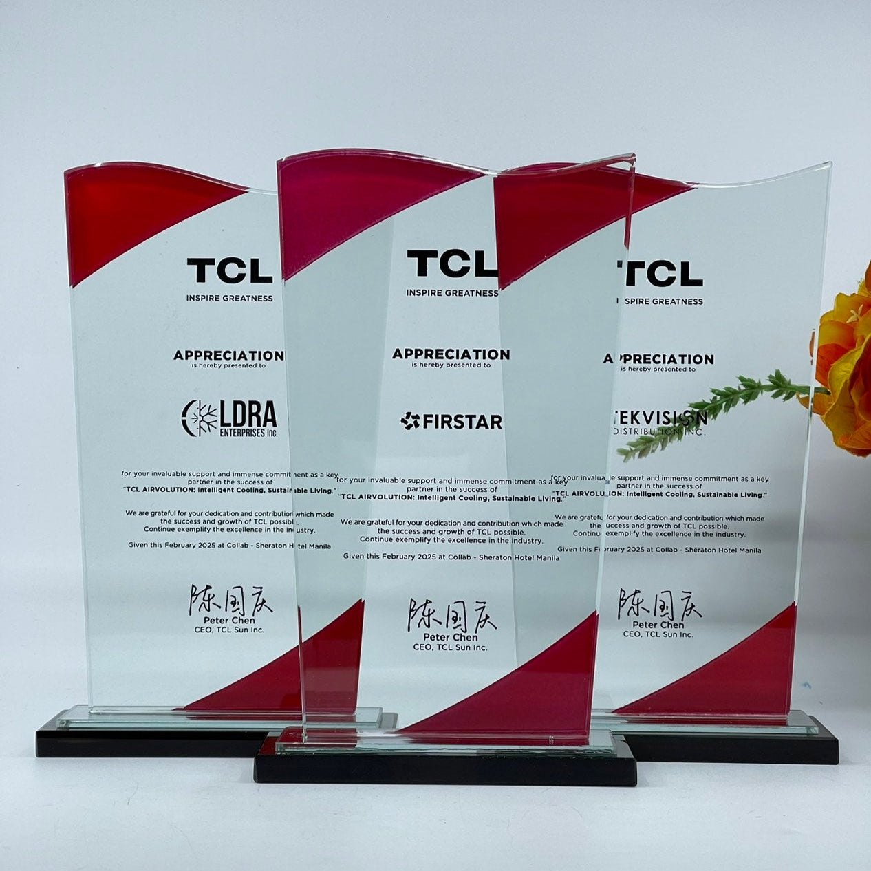Rush Order Glass Plaque Awards - RA025