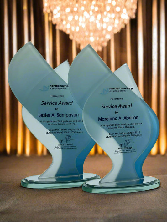 Best-Selling Glass Plaque Awards - GPA-018 *NEW DESIGN*