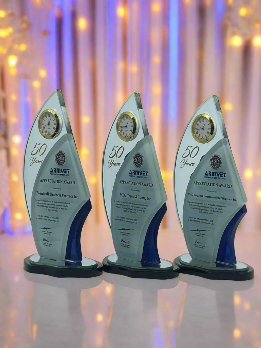 Best-Selling Glass Plaque Awards - GPA-001 *NEW DESIGN*