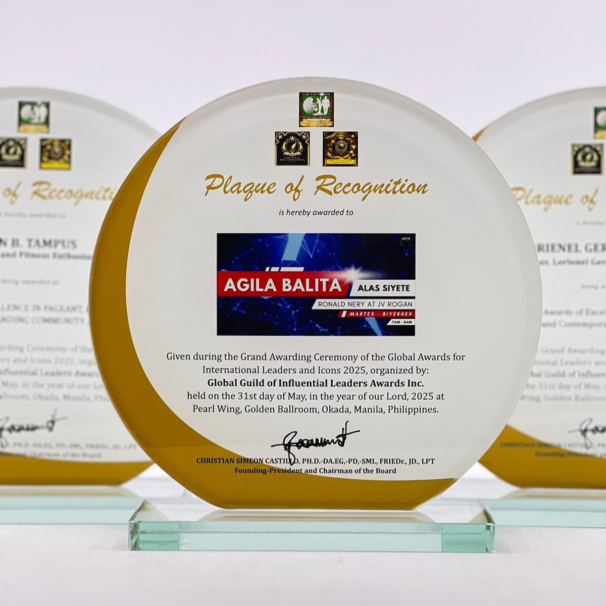 Rush Order Glass Plaque Awards - RA006
