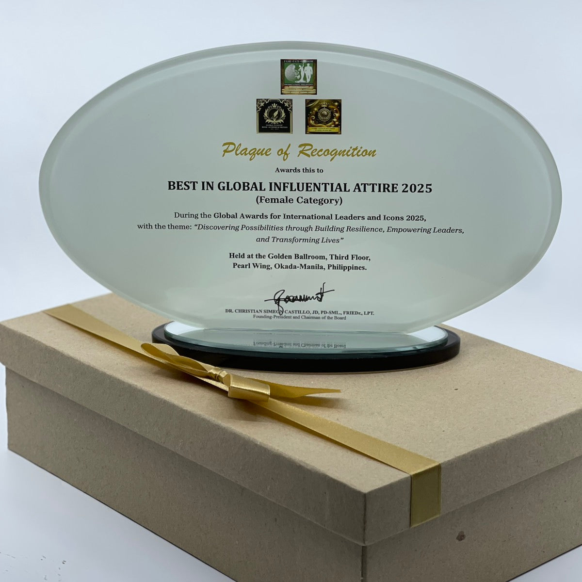 Rush Order Glass Plaque Awards - RA009