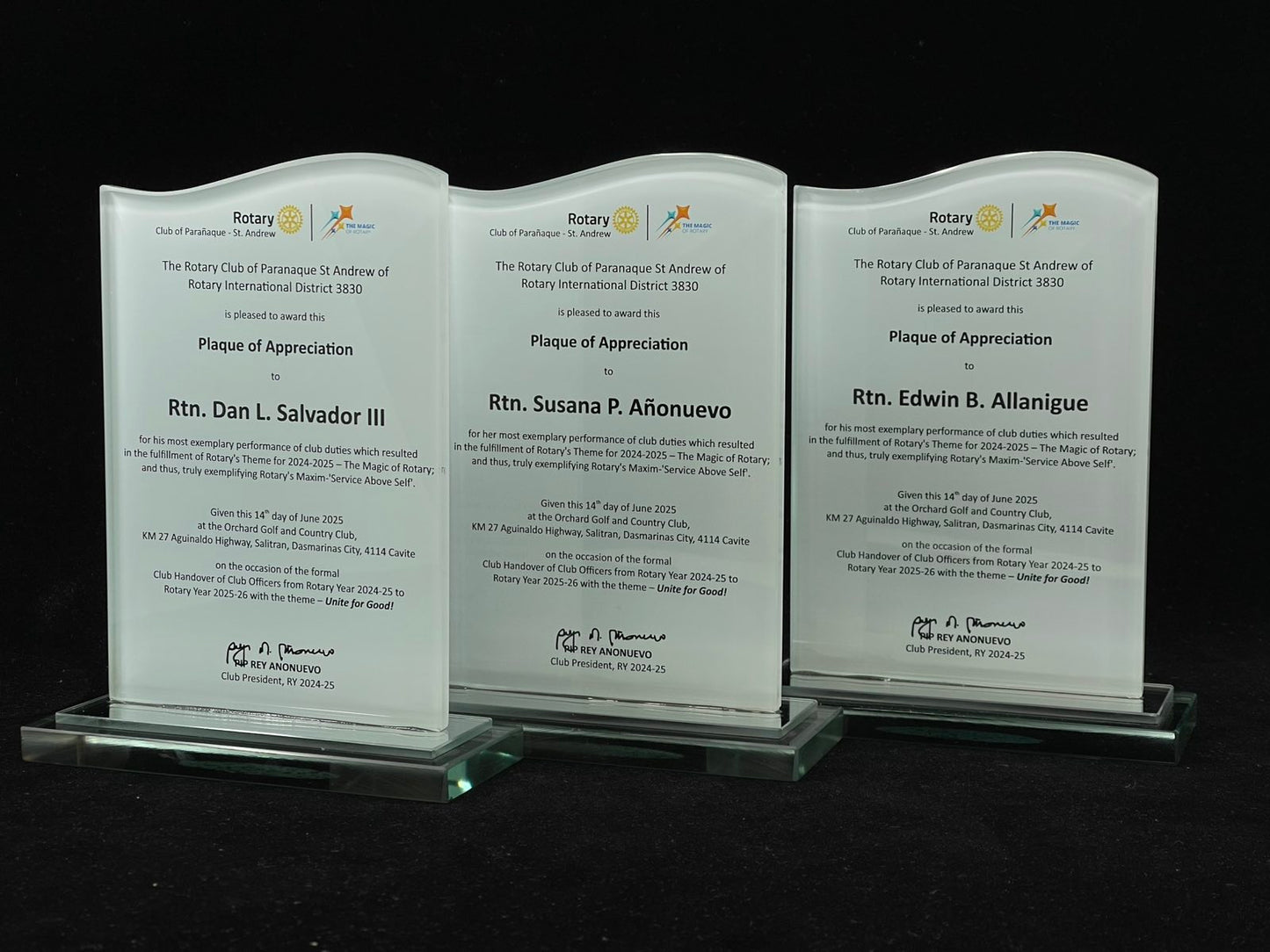 Rush Order Glass Plaque Awards - RA003