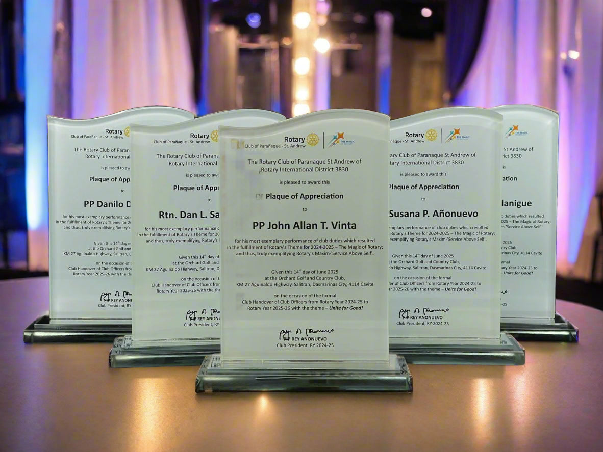 Rush Order Glass Plaque Awards - RA003