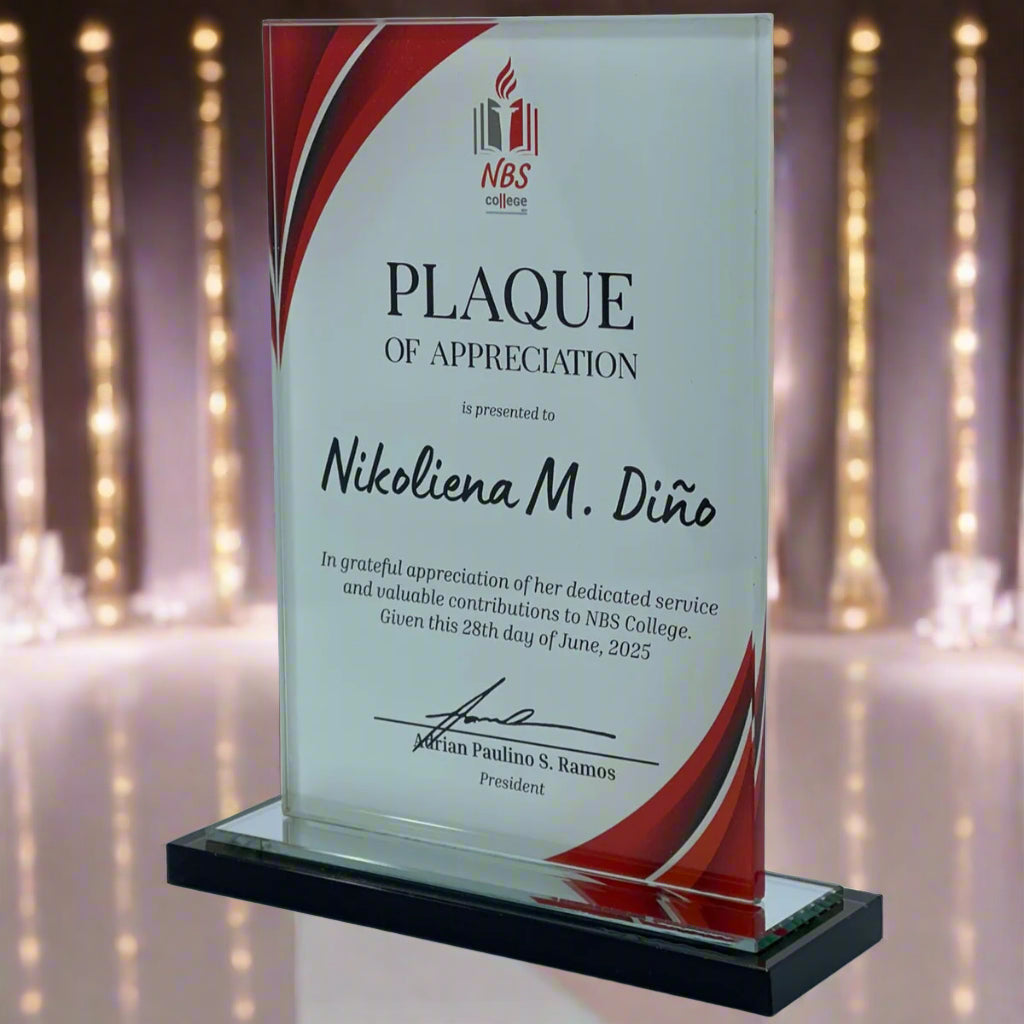 Rush Order Glass Plaque Awards - RA011