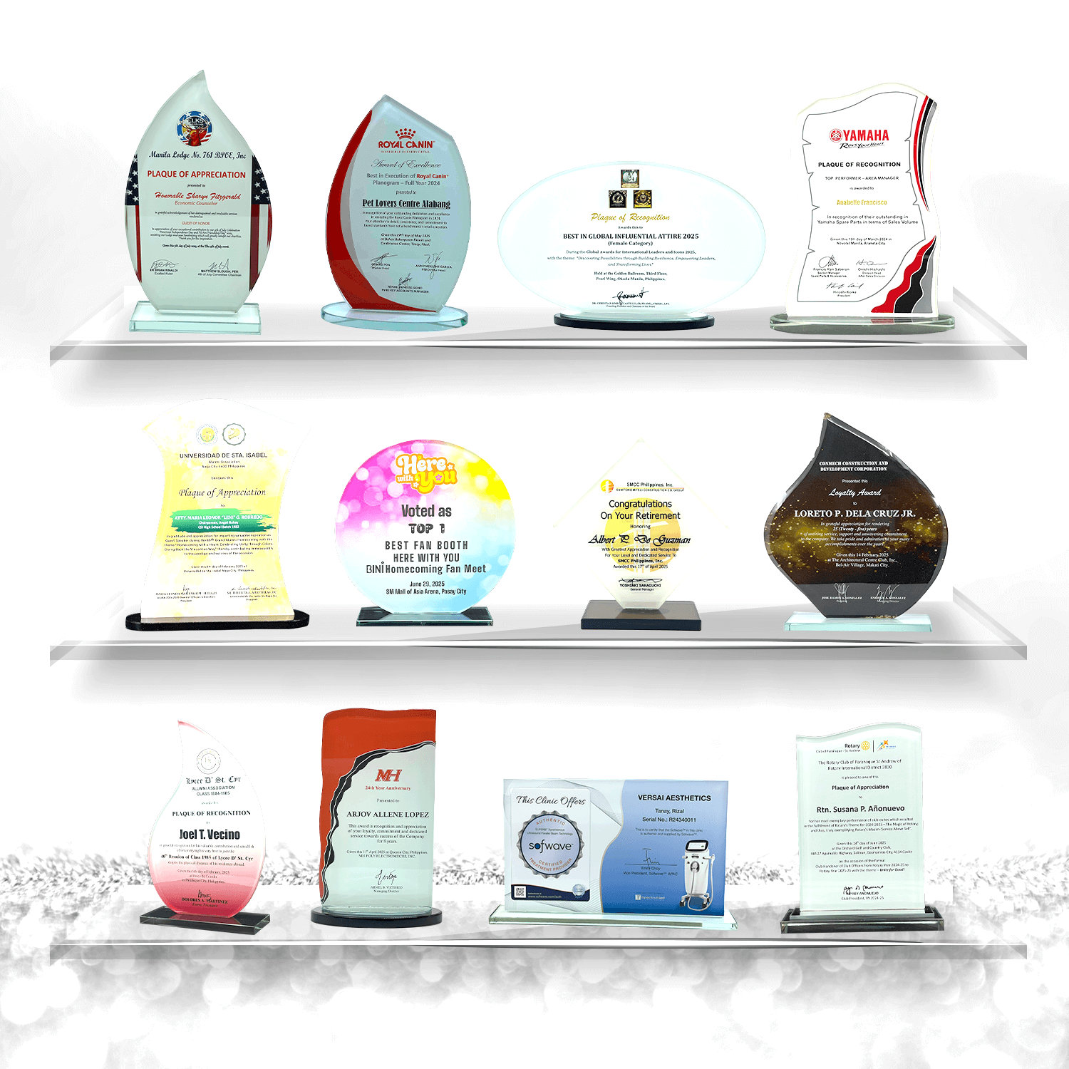 Rush Order Glass Plaque Awards