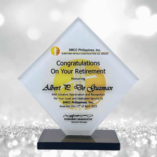 Rush Order Glass Plaque Awards - RA018