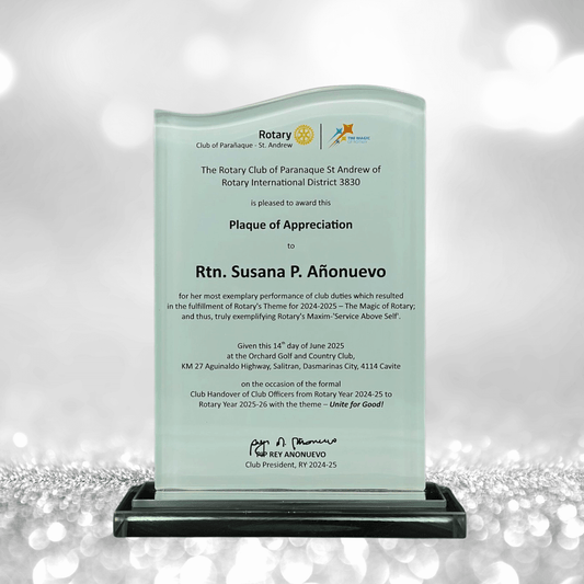 Rush Order Glass Plaque Awards - RA003