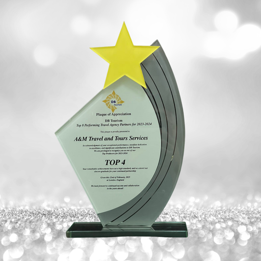 Best-Selling Glass Plaque Awards - GPA-022 *NEW DESIGN*