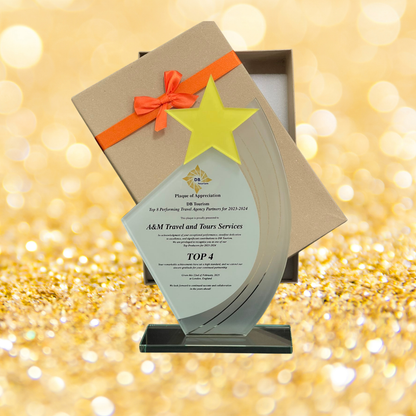 Best-Selling Glass Plaque Awards - GPA-022 *NEW DESIGN*