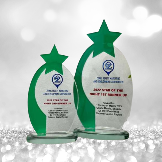 Best-Selling Glass Plaque Awards - GPA-023 *NEW DESIGN*