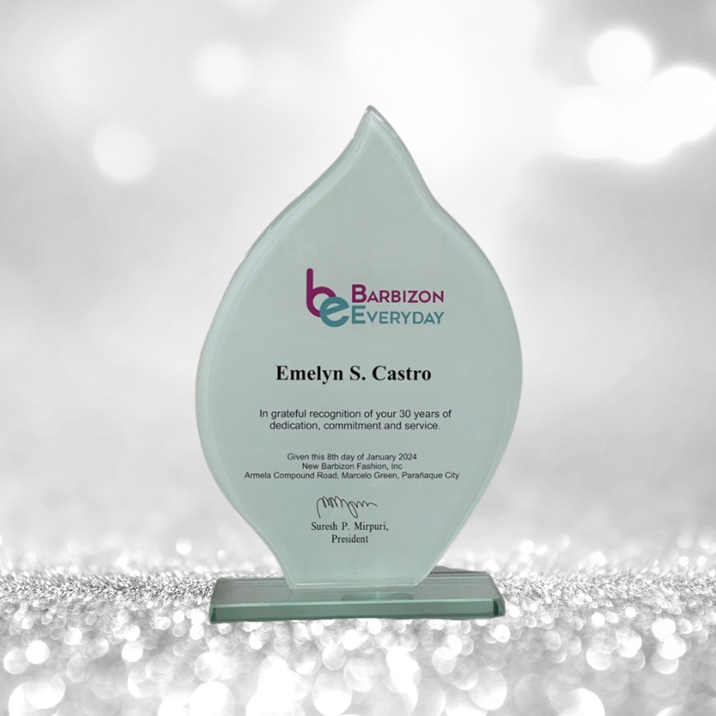 Rush Order Glass Plaque Awards - RA008