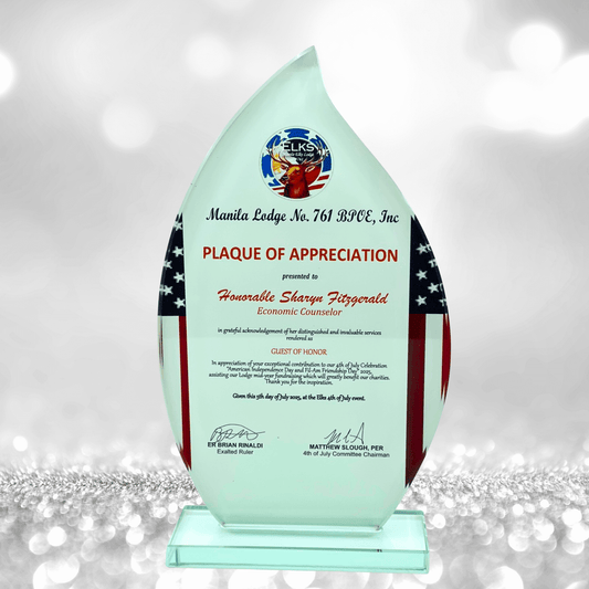 Rush Order Glass Plaque Awards - RA023
