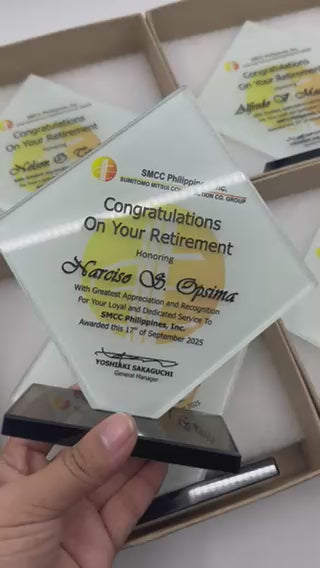 Rush Order Glass Plaque Awards - RA018