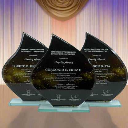 Rush Order Glass Plaque Awards - RA020 *NEW DESIGN*