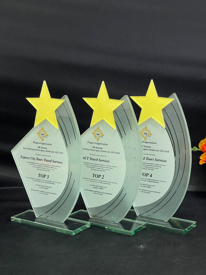 Best-Selling Glass Plaque Awards - GPA-022 *NEW DESIGN*
