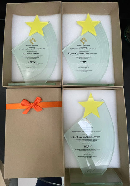 Best-Selling Glass Plaque Awards - GPA-022 *NEW DESIGN*