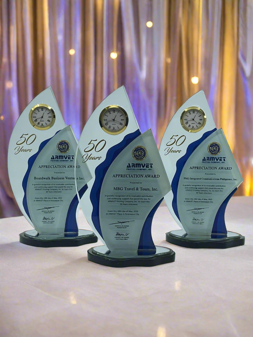 Best-Selling Glass Plaque Awards - GPA-001 *NEW DESIGN*
