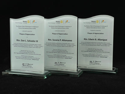 Rush Order Glass Plaque Awards - RA003