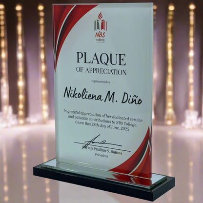Rush Order Glass Plaque Awards - RA011