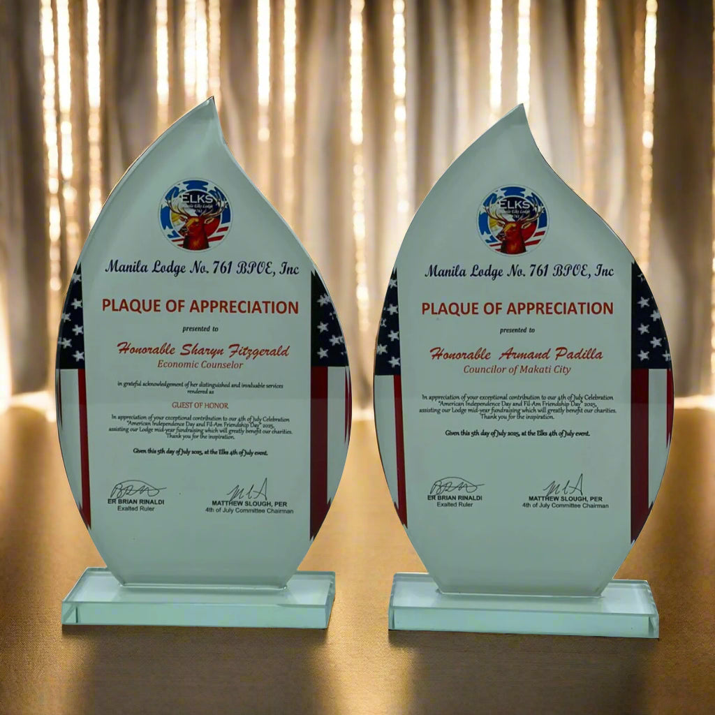 Rush Order Glass Plaque Awards - RA023