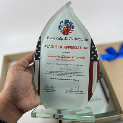 Rush Order Glass Plaque Awards - RA023